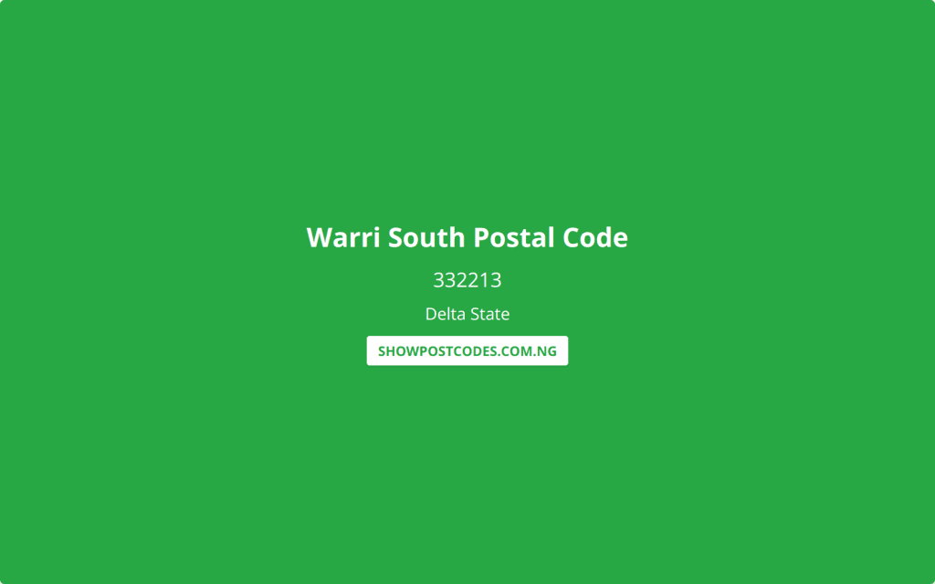 warri south postal code